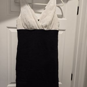 Valerie Bertinelli Black/White Lace Overlay Sheath Dress, Size 14, NWT